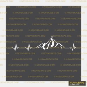 A White Heartbeat With Mountains In The Backg Nature Botanical - Design DTF
