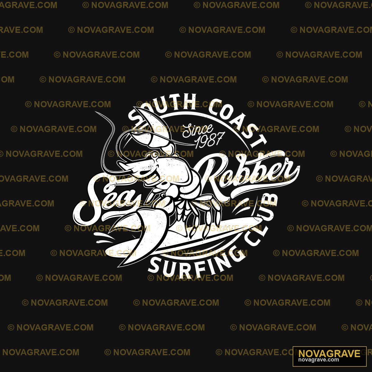 A White Rat On A Surfboard With The Wordssurf Sports Fitness - DTF Transfer Design