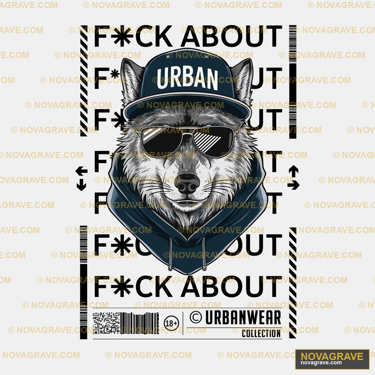 A Wolf Wearing A Hat And Sunglasses With The Animals Wildlife - DTF Ontwerp