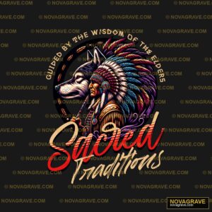 A Wolf With Feathers And The Words Spirit Animals Wildlife - DTF Transfer Design