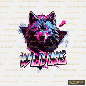 A Wolf With The Word Wild On It Animals Wildlife DTF Design