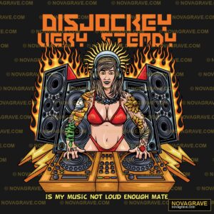A Woman Dj In A Red Bikini And Headphones Wit Music Culture DTF Design