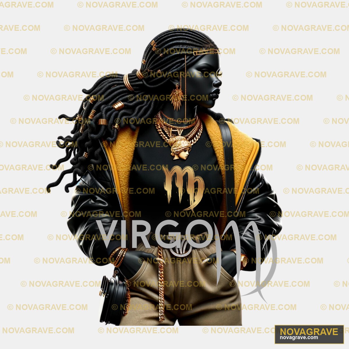 A Woman In A Black And Gold Outfit Streetwear Urban - DTF Ontwerp