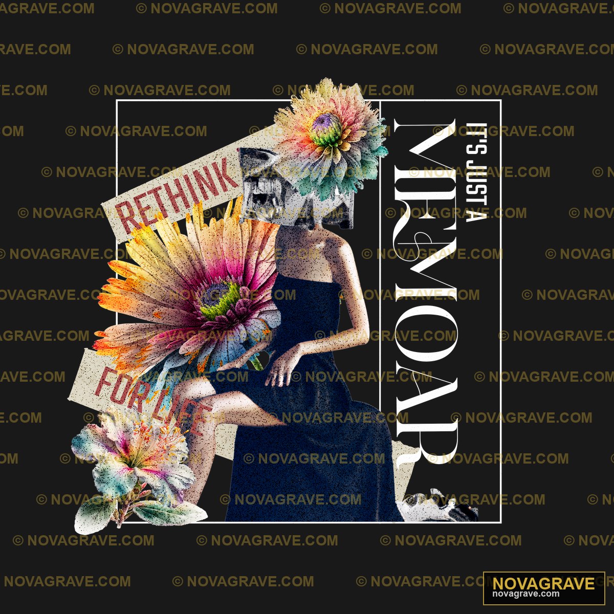 A Woman In A Black Dress Holding A Bouquet Other Designs - DTF Transfer Design