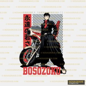 A Woman In A Black Dress Sitting On A Motorcy Other Designs - DTF Ontwerp