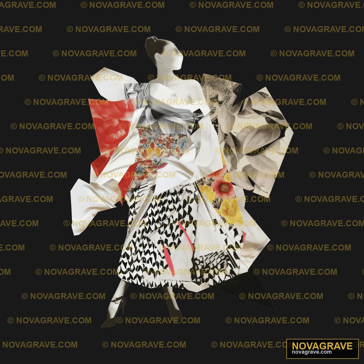 A Woman In A Dress Made Of Paper Other Designs - DTF Transfer Design