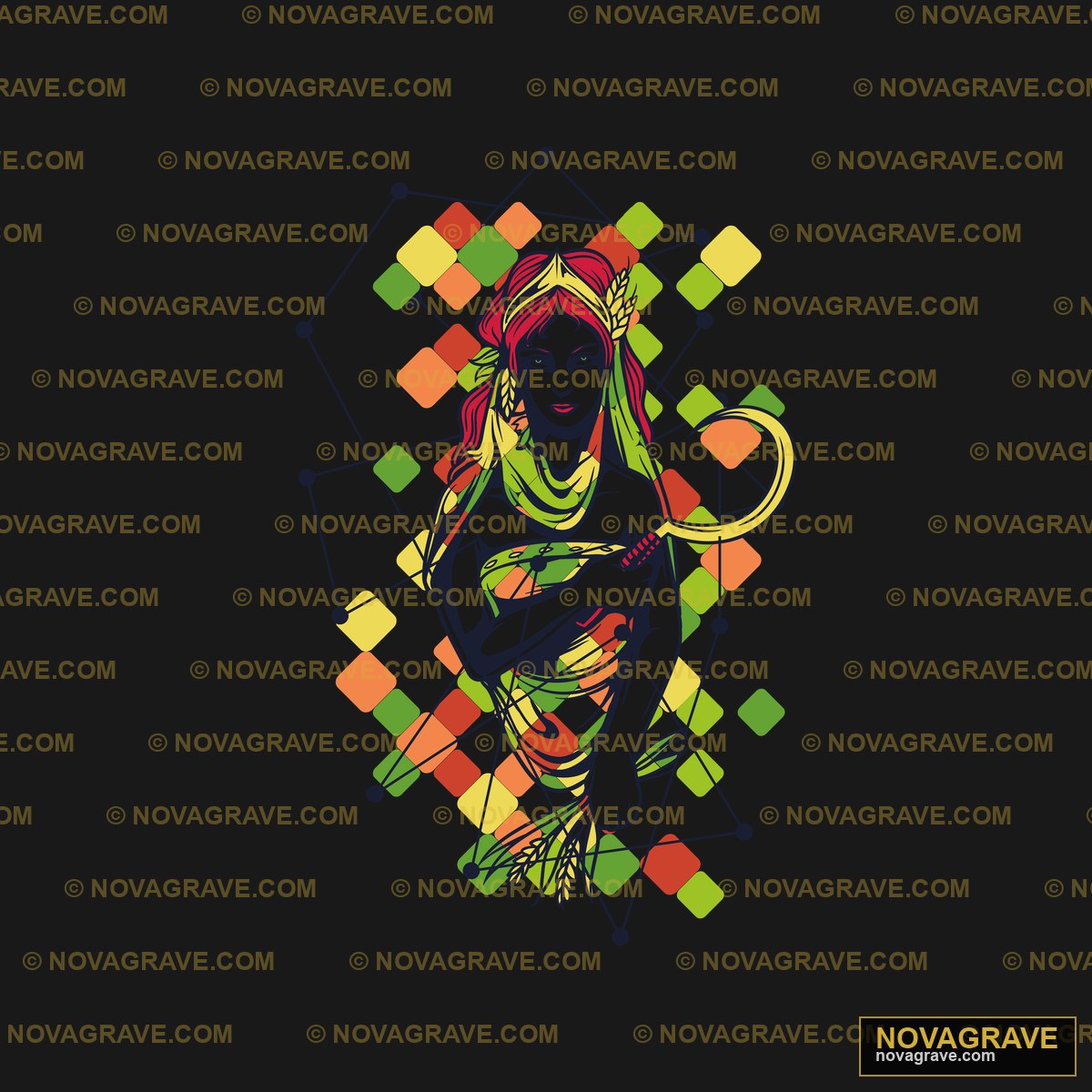 A Woman In A Green Dress With A Yellow And Re Other Designs - Design DTF