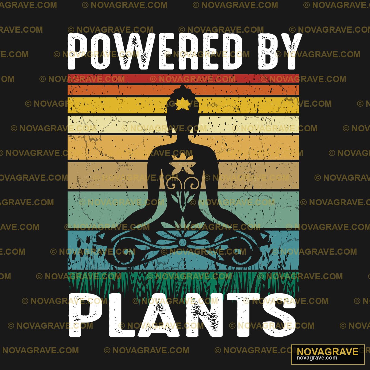 A Woman In A Yoga Pose With The Words Powered Typography Slogans - Design DTF