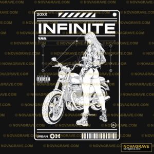 A Woman Riding A Motorcycle With A Helmet On Other Designs - Design DTF