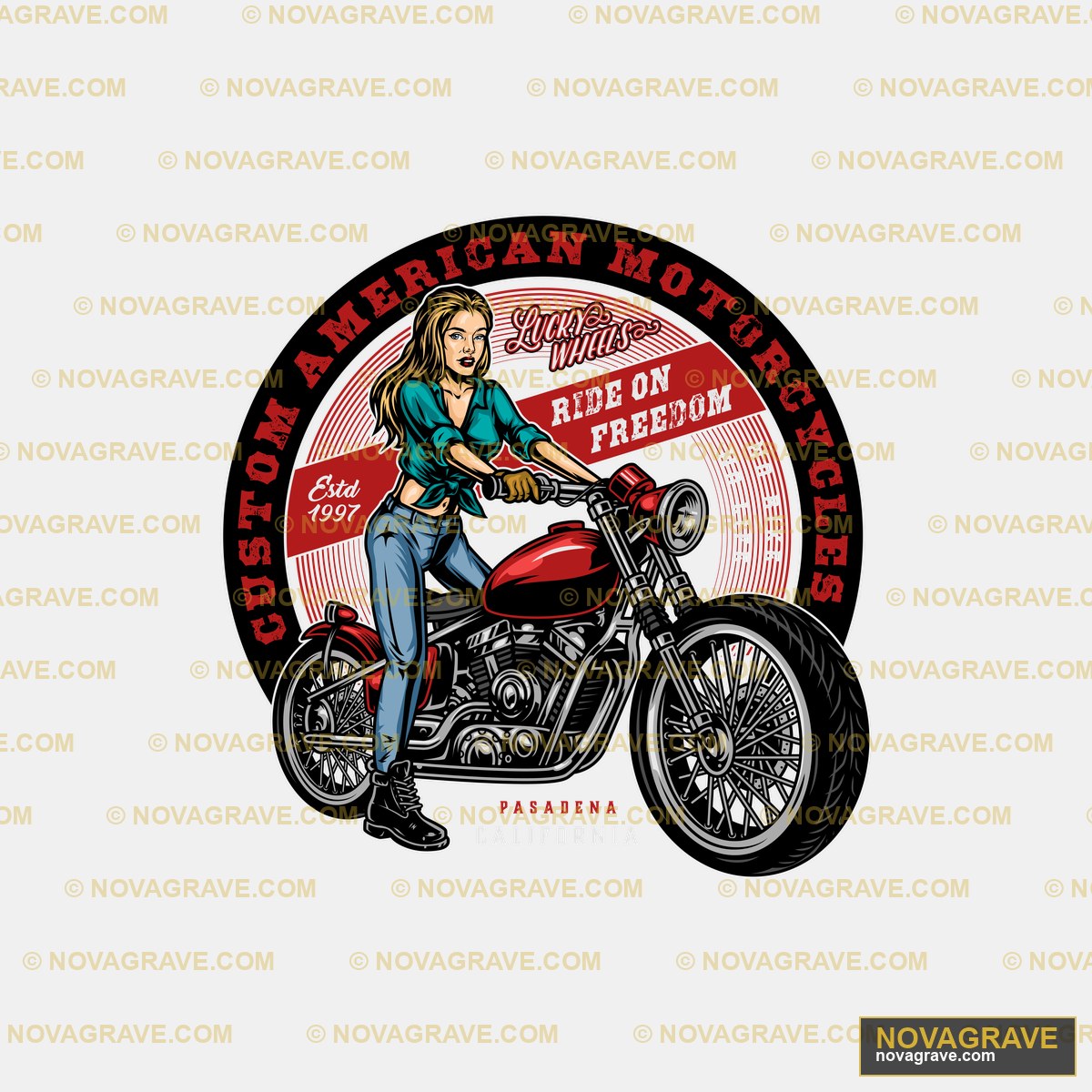 Custom American Motorcycles Ride on Freedom DTF Design PNG