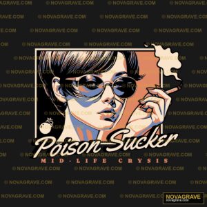 A Woman Smoking A Cigarette With The Word Poi Family Kids - DTF Transfer Design