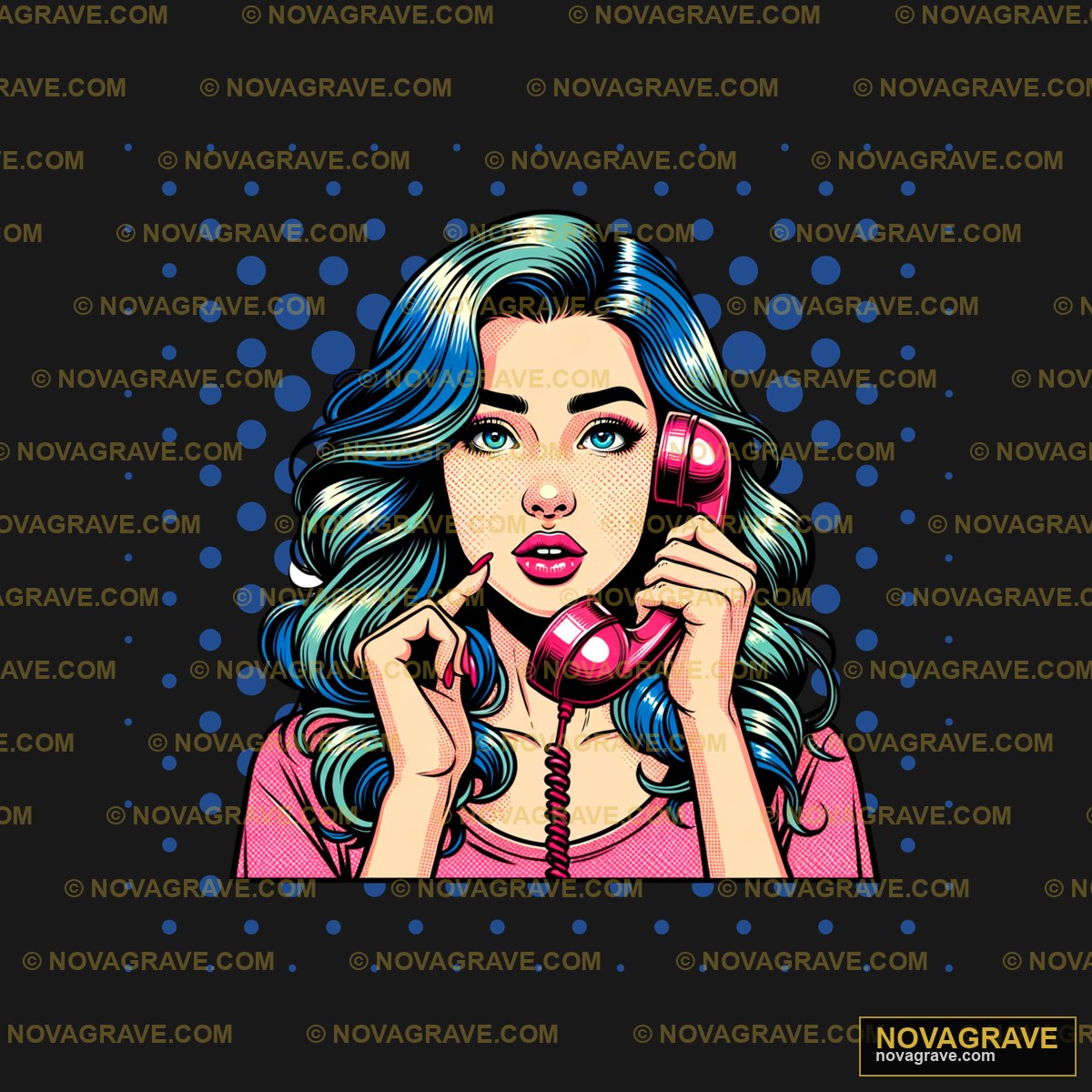 A Woman Talking On A Phone Other Designs - DTF Ontwerp