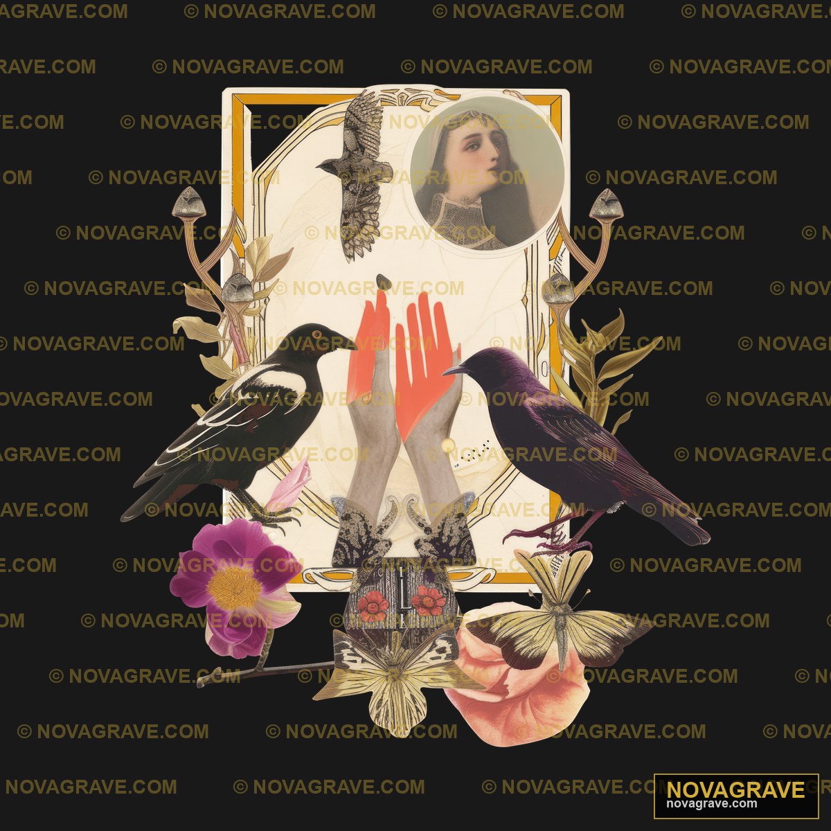 A Woman With A Bird And Flowers In Her Hand Animals Wildlife - DTF Transfer Design