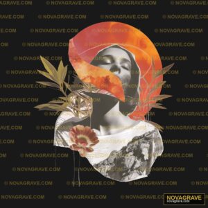 A Woman With A Hat And Flowers In Her Hair Nature Botanical - DTF Transfer Design
