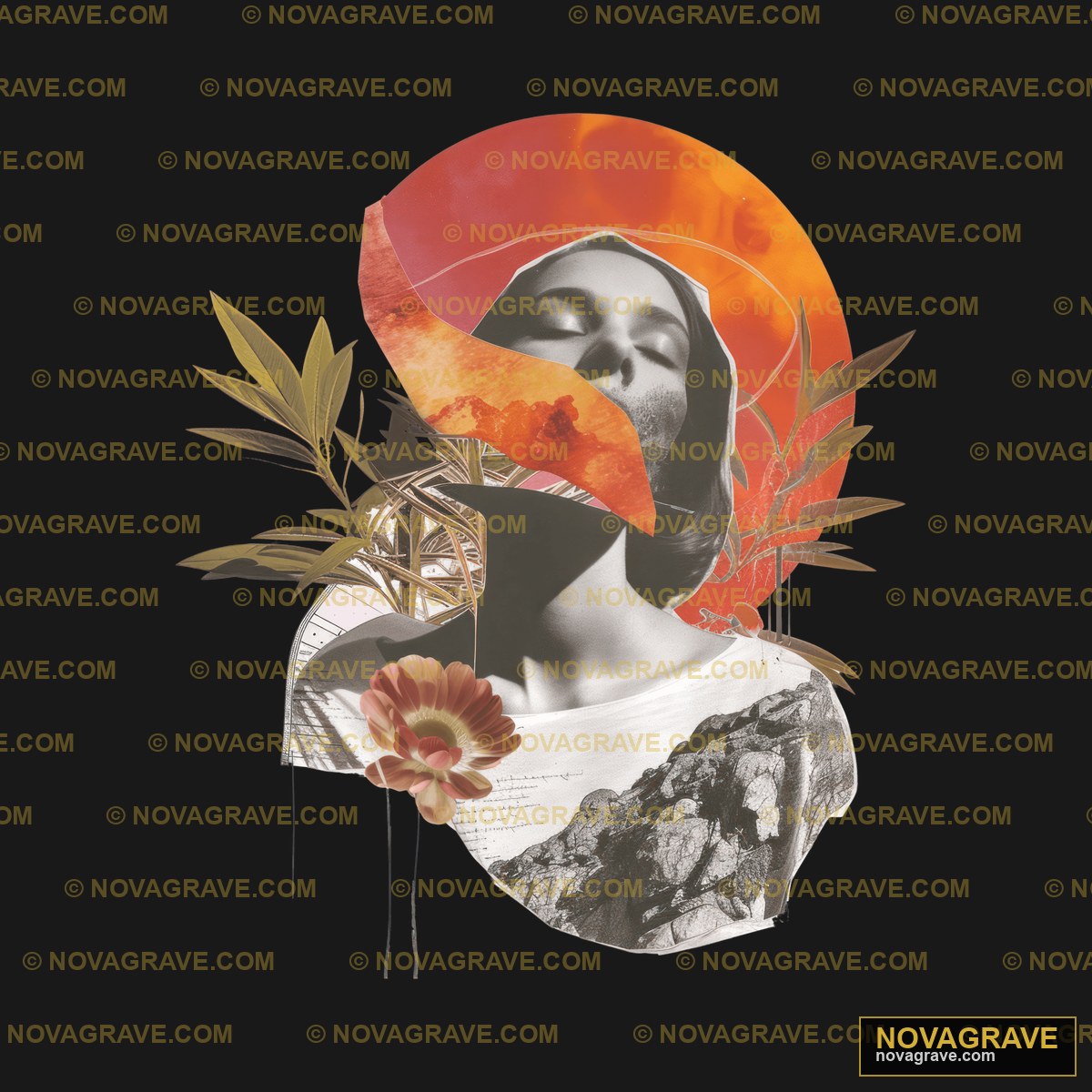 A Woman With A Hat And Flowers In Her Hair Nature Botanical - DTF Transfer Design