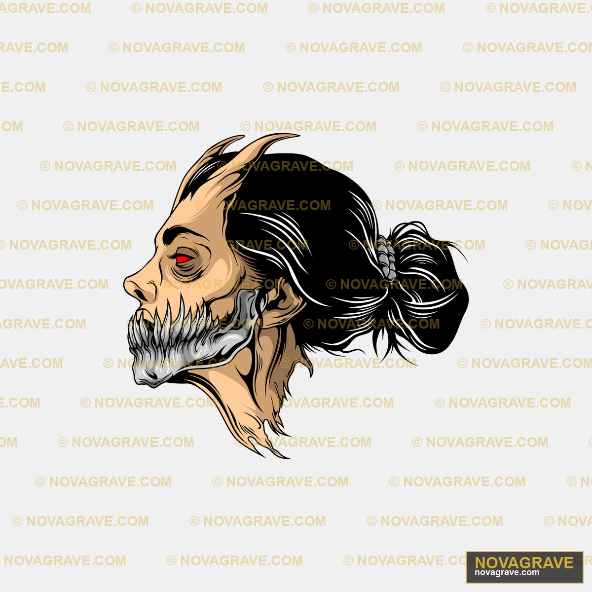 A Woman With A Skull On Her Head Streetwear Urban 2 - DTF Ontwerp