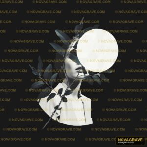 A Woman With A White Face And Black Leaves Other Designs - DTF Ontwerp