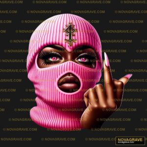 A Woman With Pink Makeup And A Pink Hat Other Designs - Design DTF