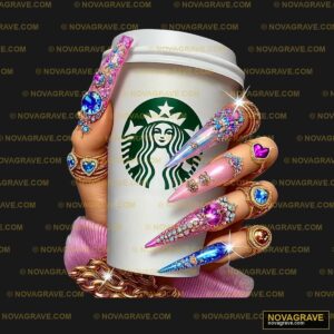 A Womans Hand Holding A Cup With A Starbucks Nature Botanical - DTF Transfer Design