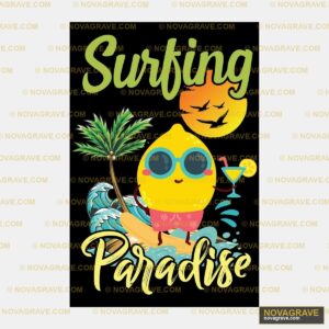 A Yellow Bird With Sunglasses And A Palm Tree Animals Wildlife - DTF Ontwerp