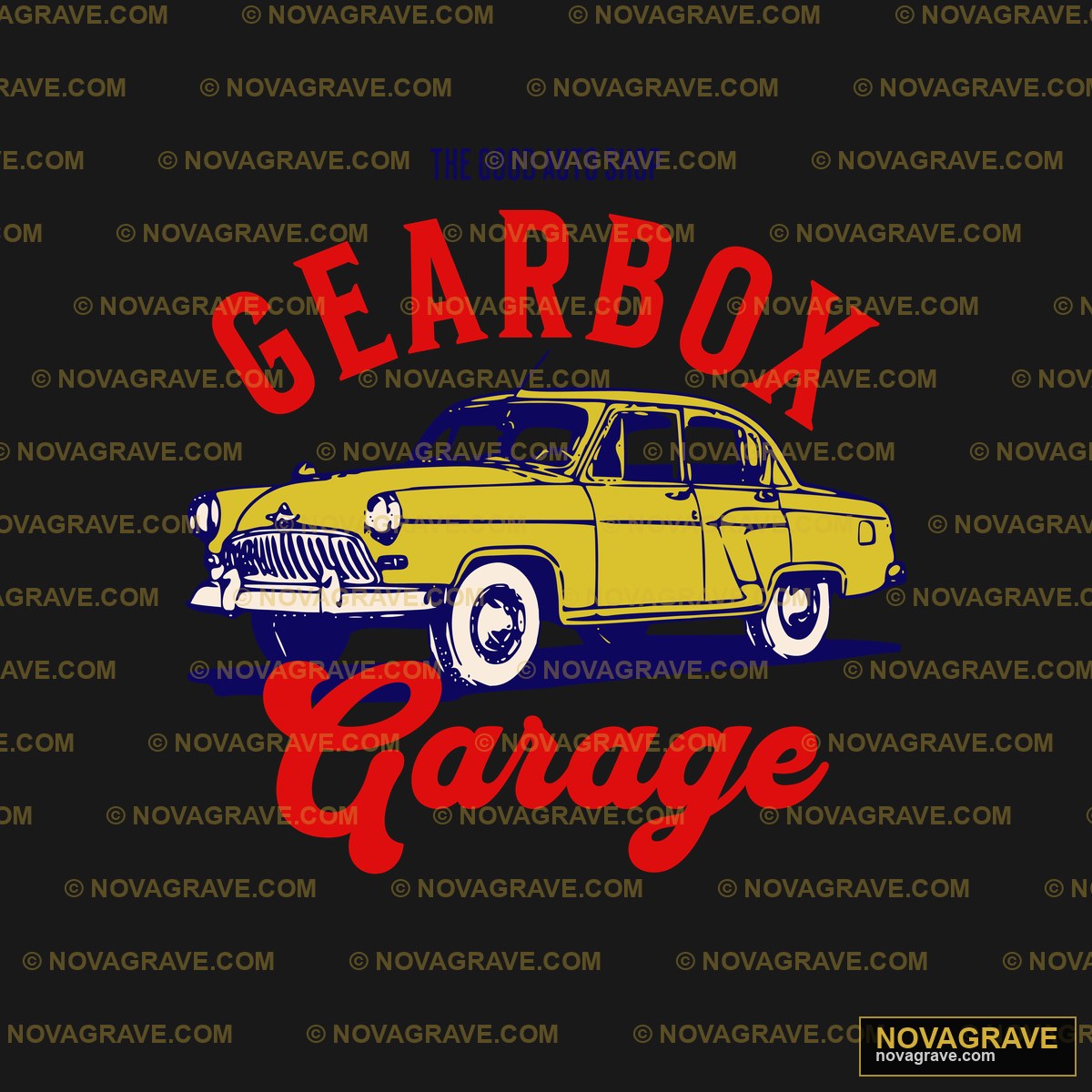 Vintage Yellow Car Gearbox Garage DTF Design SVG PNG