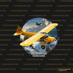 A Yellow Plane Flying Over A Mountain Range Nature Botanical - DTF Transfer Design