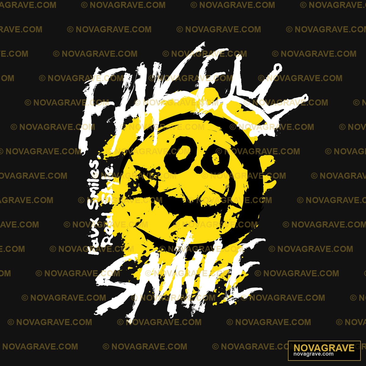 A Yellow Smiley Face With The Words Fuck Smil Typography Slogans - DTF Ontwerp