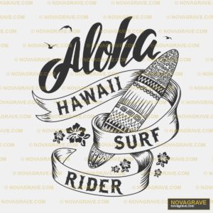 Aloha Hawaii Surf Rider DTF Design SVG PNG DXF Instant Download