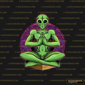 Alien Meditating In Yoga Pose Other Designs - Design DTF