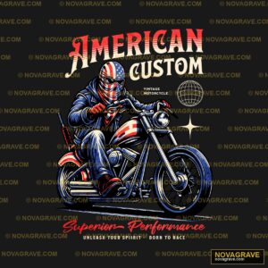 American Custom Motorcycle T Shirt Other Designs 2 - DTF Ontwerp
