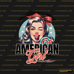 American Girl With A Red Bow And The Words Am Typography Slogans - DTF Transfer Design