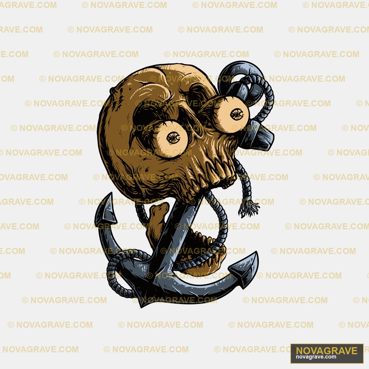 An Anchor And A Skull Streetwear Urban - DTF Ontwerp