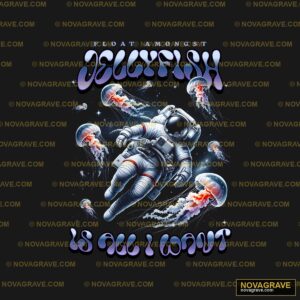 An Astronaut Floating In Space With Nature Botanical - DTF Transfer Design