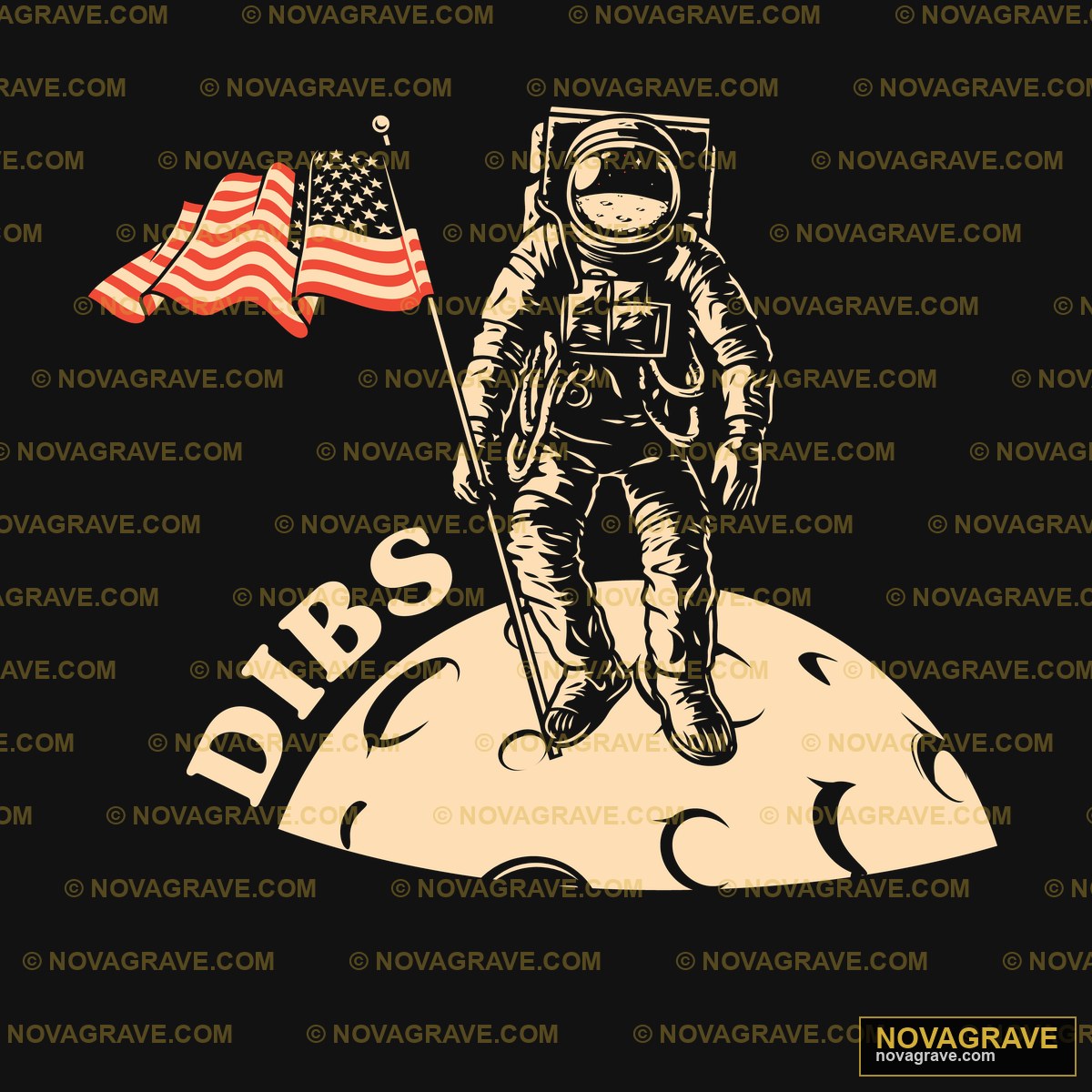 An Astronaut On The Moon With An American Fla Patriotic Military - DTF Transfer Design