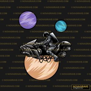 An Astronaut Riding On A Spaceship Nature Botanical - DTF Transfer Design