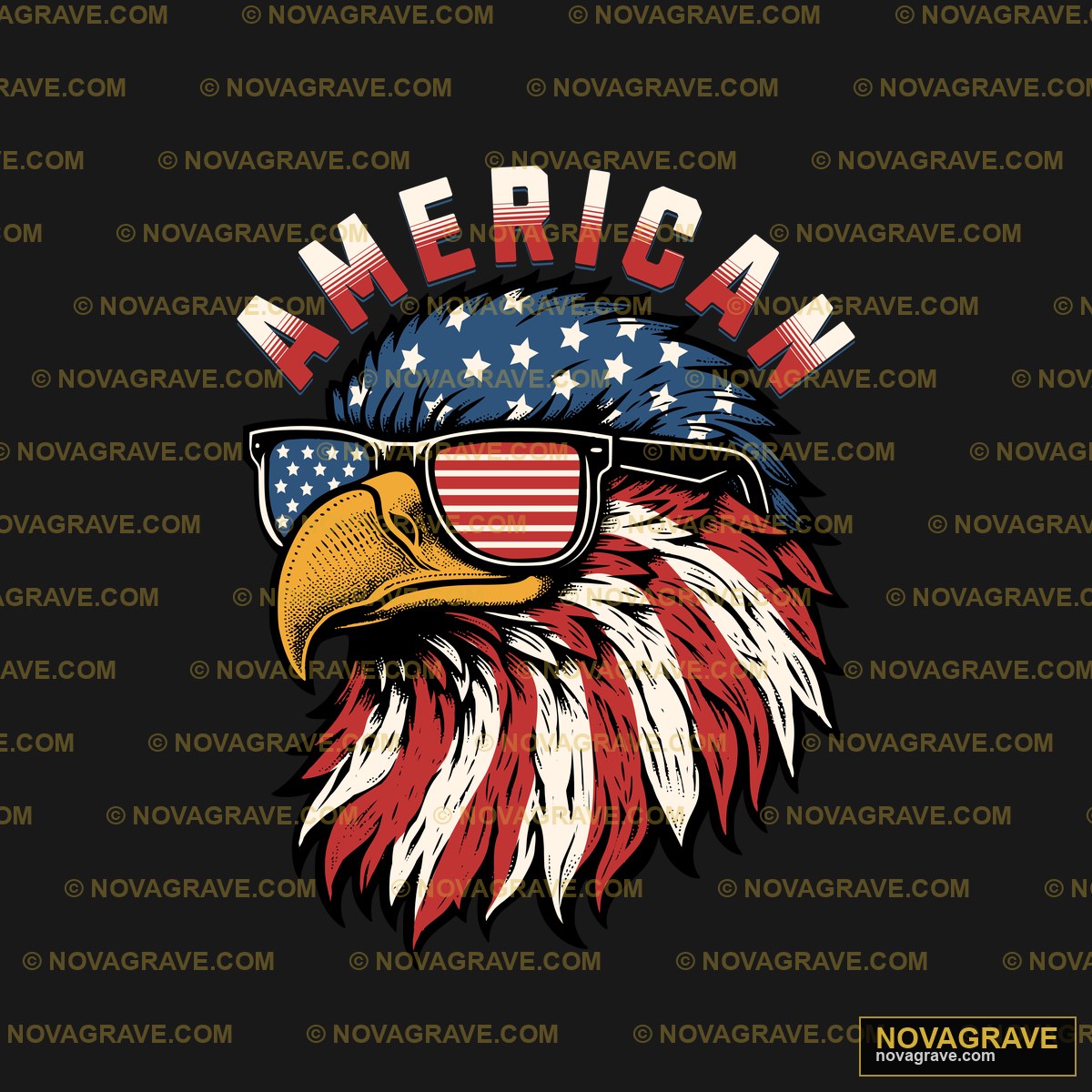 An Eagle Wearing Sunglasses With The American Animals Wildlife - Design DTF