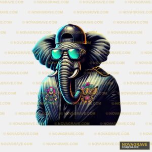 An Elephant Wearing Sunglasses And A Jacket Animals Wildlife - DTF Ontwerp