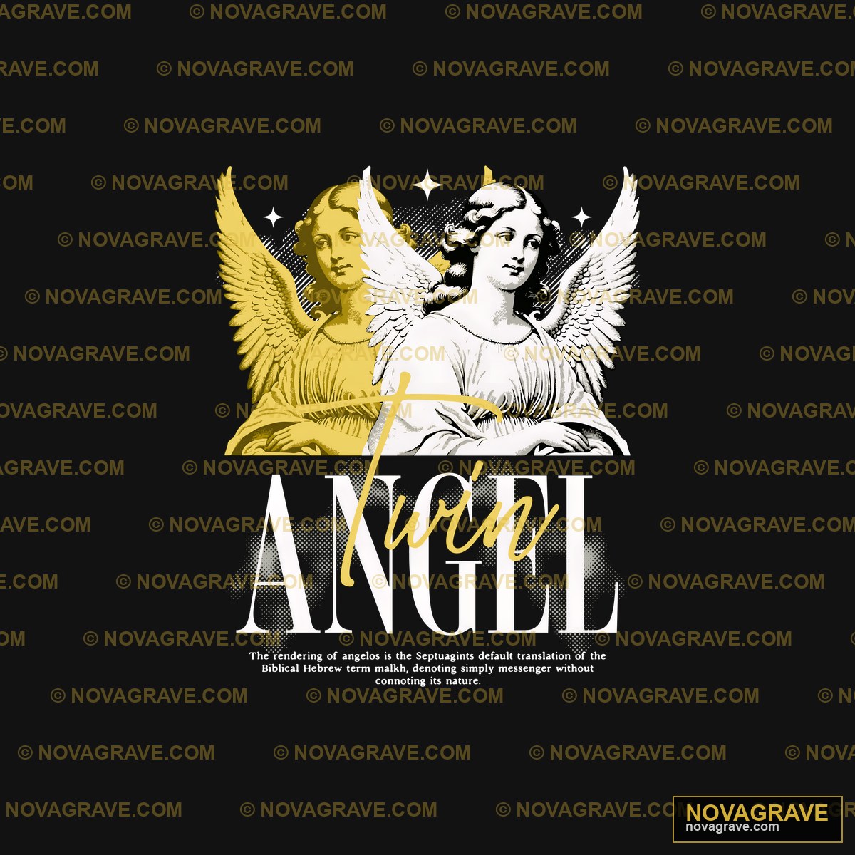 Twin Angels DTF Design SVG PNG DXF for Laser Engraving