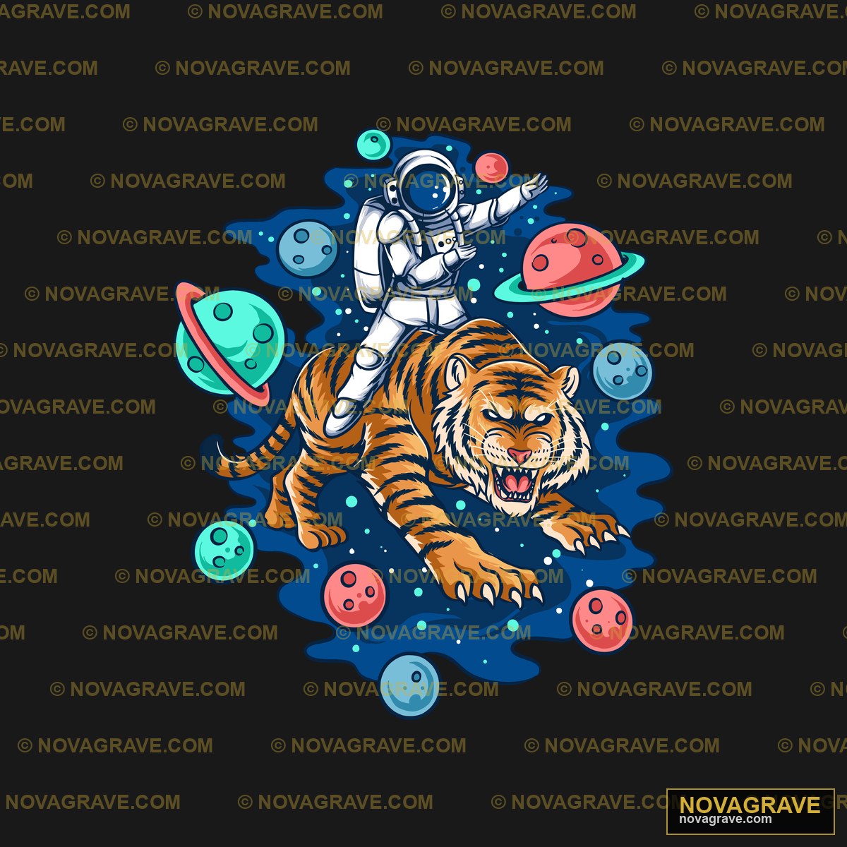 Astronaut Tiger Space Animals Wildlife - DTF Ontwerp
