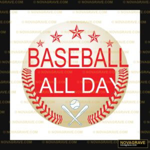 Baseball All Day Logo Sports Fitness - Design DTF