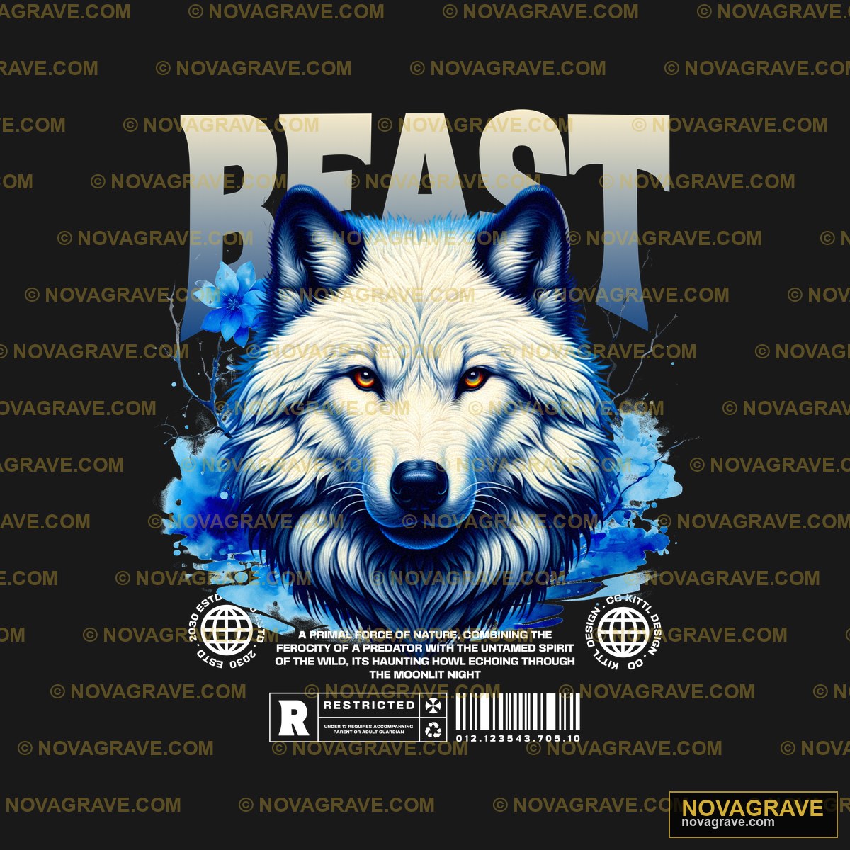 Beast The Wolf Mens T Shirt By The Wolfs Tees Animals Wildlife - DTF Ontwerp