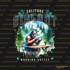 Bigfoot Morning Coffee Solitude DTF Design PNG