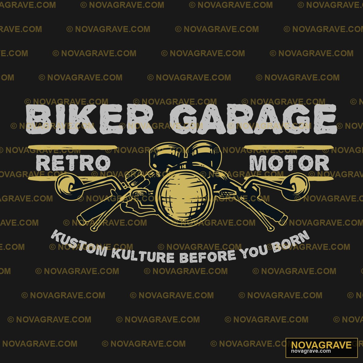 Biker Garage Retro Motorcycle Shop Retro Vintage DTF Design