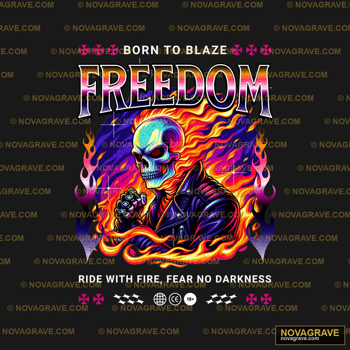Born To Blaze Freedom T Shirt Patriotic Military - Design DTF