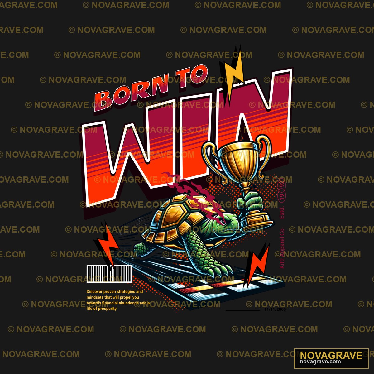 Born to Win Turtle Trophy DTF Design SVG PNG DXF Instant Download