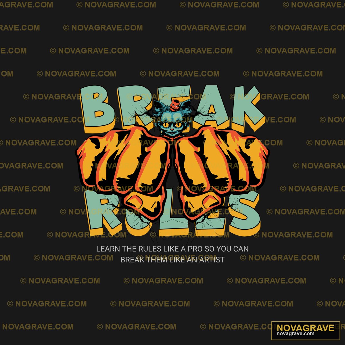 Break Rules Cat Fist DTF Design PNG - 55-65 Chars