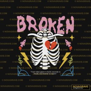 Broken Heart T Shirt Design Streetwear Urban - Design DTF