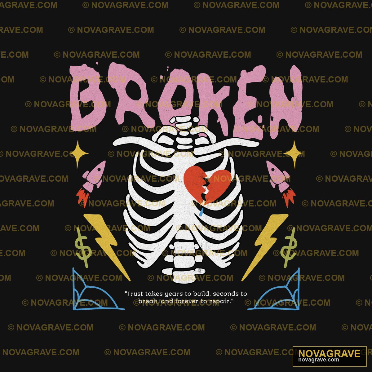 Broken Heart T Shirt Design Streetwear Urban - Design DTF