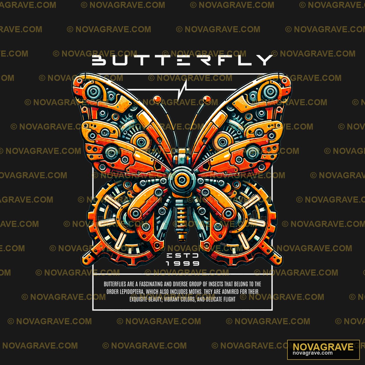 Butterfly By The Artist Animals Wildlife - DTF Transfer Design