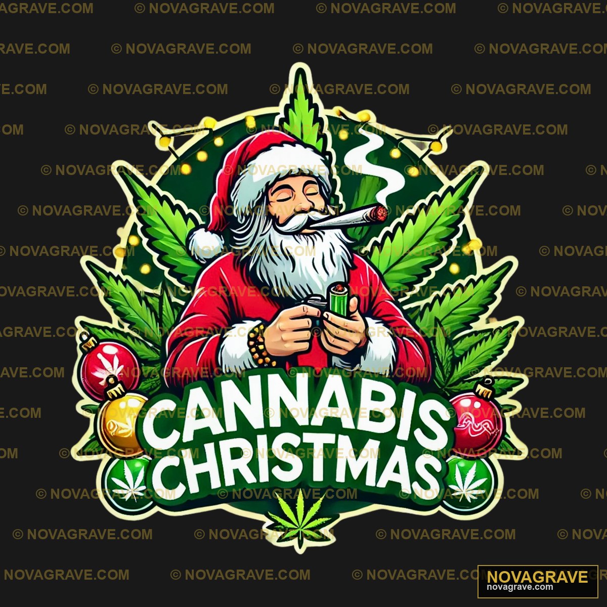 Cannabis Santa By Thepapery Seasonal Holiday - DTF Transfer Design